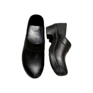 Dansko Clog Womens Shoe 42 US 11.5 / 12 Black Leather Slip On Work Professional